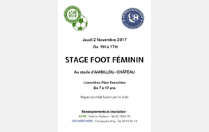 STAGE FOOT pour les jeunes