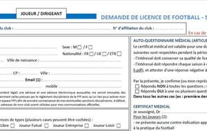 Feuille de demande de licence 2018 2019