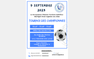 Tournoi des championnes - 2ème édition - 9 septembre 2023