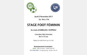 Stage foot féminin pour les jeunes