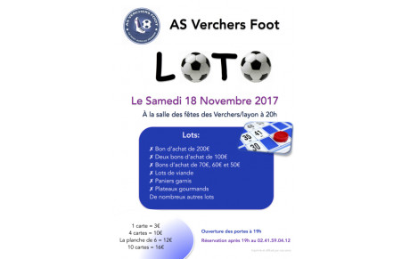 Loto du club le Samedi 18 Novembre