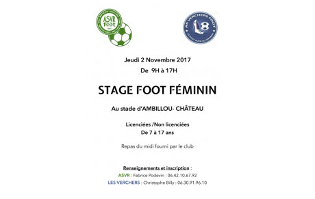 STAGE FOOT pour les jeunes