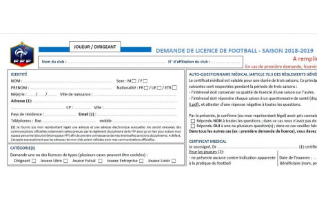 Saison 2019 - 2020 Signature des licences
