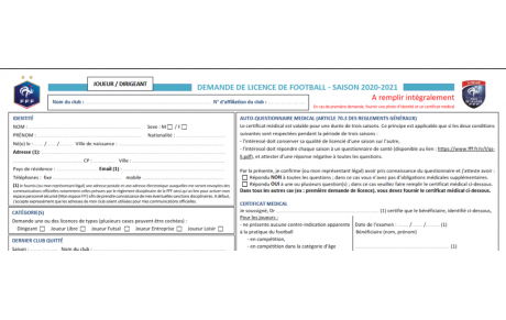 Signature des licences saison 2020-2021